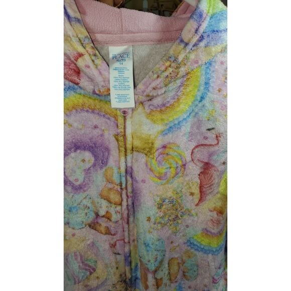The Children’s Place Rainbow Fleece Hooded One Piece 14 XL - Picture 4 of 6